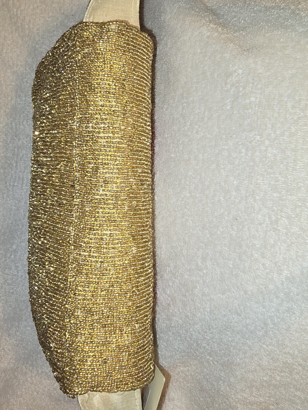 TJ Maxx Viral Autumn Pumpkin Spice Latte Beaded Handbag Gold Metallic  NWT - Picture 8 of 15
